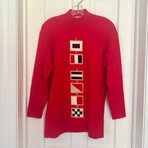St. John Red Tunic Sweater - Size P (2)